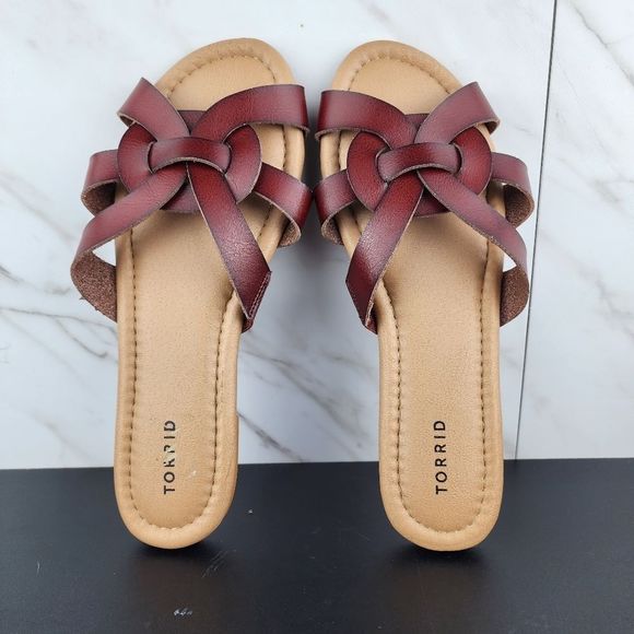 Torrid Brown Strappy Slides - Picture 5 of 6